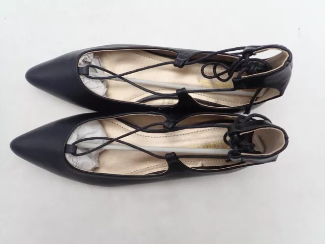 Dream Pairs Estella pointed toe ballet flats Gladiator ties black sz 9, 10, & 11 3