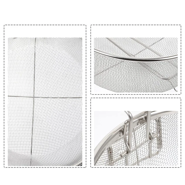 Panier à Friture Inox Pliable - Passoire Longue Poignée Anti-brûlure, Pour Frites, Poulet - 8