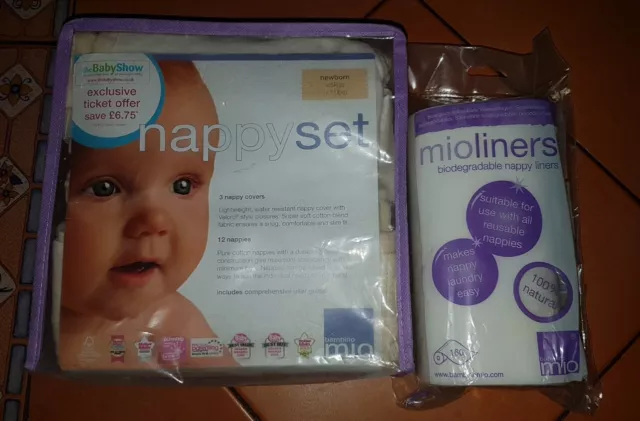 BAMBINO MIO NAPPY SET (NEWBORN)  5kgs ( 11lbs) & MIOLINERS BRAND NEW UNUSED