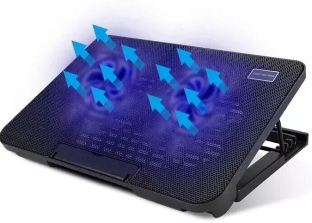 Base Di Raffreddamento Per Notebook Con 2 Ventole Silenziose E 2 Usb Supporto Pc