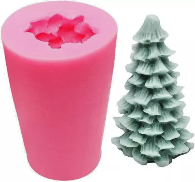 3D Christmas Tree Silicone Mold Candle Making Soap Resin Molds DIY Craft Mould