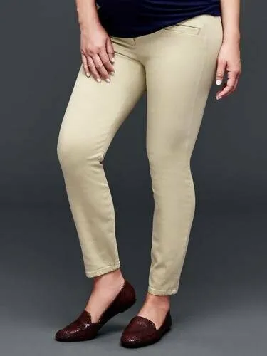 Gap Maternity Khaki Ultra Skinny Full Panel Pants 6 Long $80 NWT
