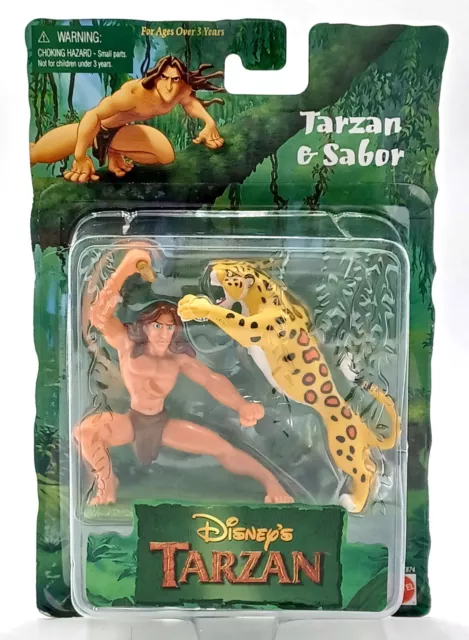 1999 Disney's Tarzan Figuren-Set: Tarzan & Sabor / Mattel 67874
