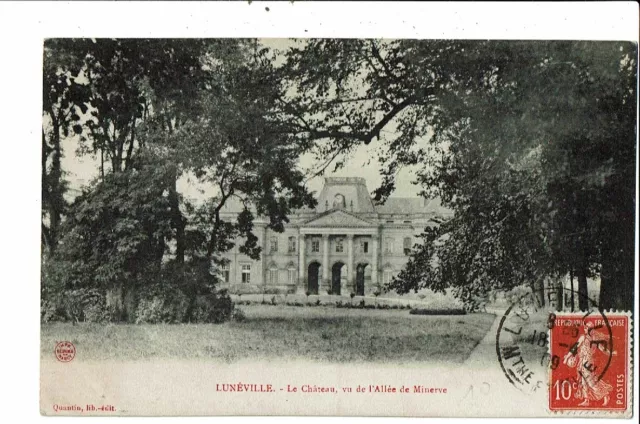 CPA- Carte Postale- France-Lunéville- Le Château vu de l'allée de Minerve--1909