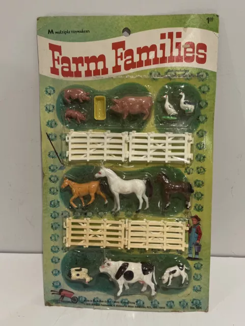 Vintage 1970 Multiple Toymakers  Farm Families NIP Made in Hong Kong