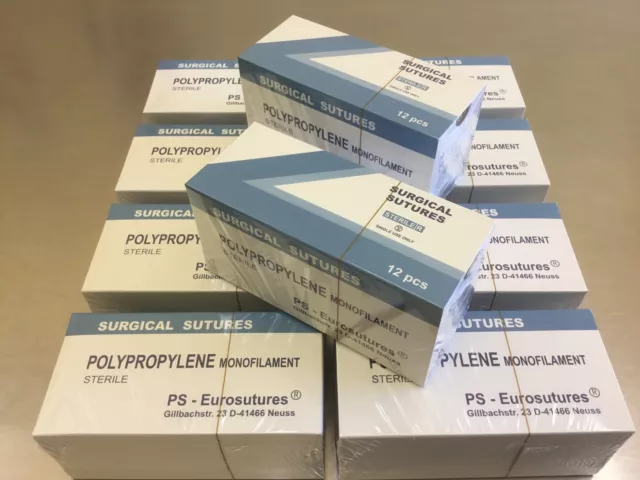 10 Pakete Polypropylen 5-0,12mm Rundkörper, 12 Folien, Nahtmaterial, Sutures