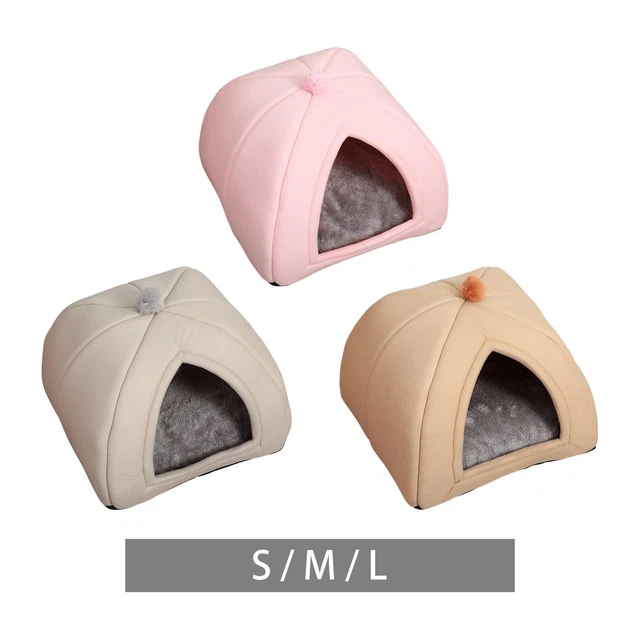 Plush Cat Warm House Dog Tent Small Medium Puppy Cozy Cave Pet Bed Cushion