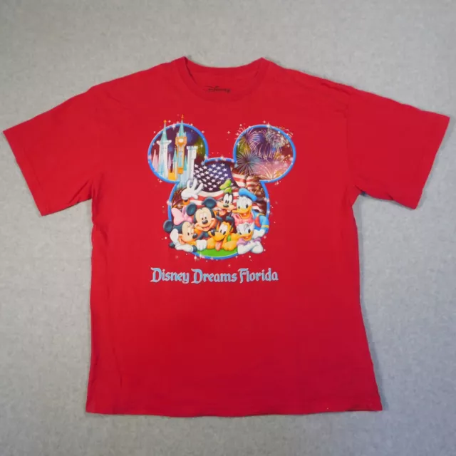 DISNEY DREAMS SHIRT Mens Extra Large Florida Graphic Cartoon Logo Red ...
