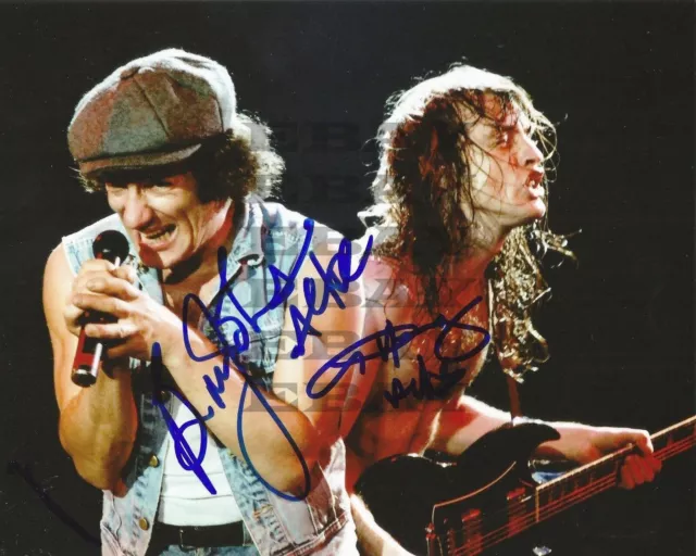 Angus Young & Brian Johnson AC/DC Autographed signed 8x10 Photo Reprint