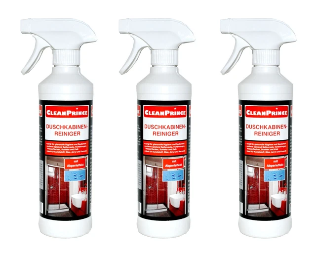 3 x 500 ML Ducha Limpia Cabinas de Ducha Detergente Cal Protección Malo Cristal