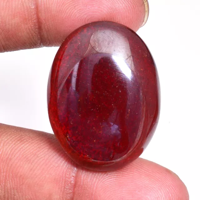 88.00 Natural Hessonite Garnet 33mm 29mm Oval Cabochon Untreated Loose Gemstones