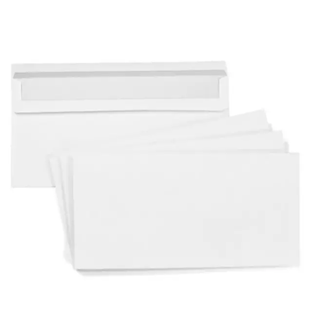 Busta Lettera Cm.11 X 23 Bianca Senza Finestra Autoadesiva