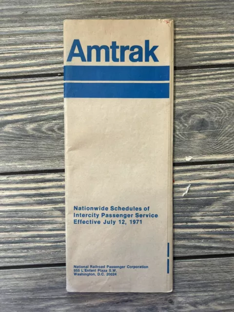 Vintage July 12, 1971 Amtrak Nationwide Schedules Of Inner-City Passengers