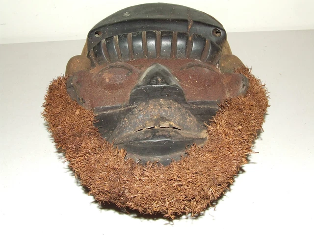 Antique 1800's African Congo Ritual Fetish Hand Carved Tribal Mask Congo Africa 3
