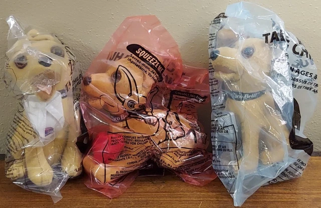 Vintage Taco Bell Talking Chihuahua Dogs Lot of 3 FACTORY SEALED ALL WORK