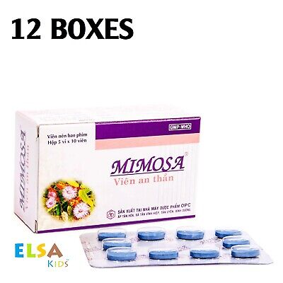 12 cajas Mimosa comprimidos sedante natural muy eficaz Herbal Pastillas para Dormir