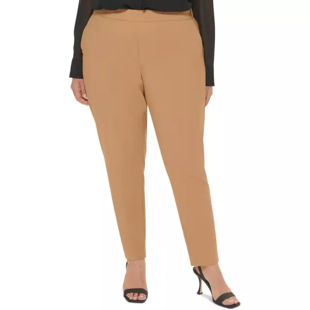 Calvin Klein Womens Straight-Leg Mid-Rise Pocket Ankle Pants Plus BHFO 3371