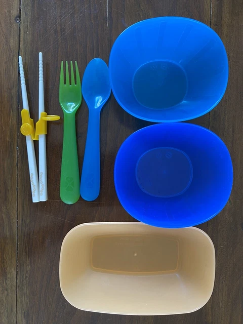 Kinder Essset - Ikea Schüsseln, Besteck und Baby Puuh Training Essstäbchen