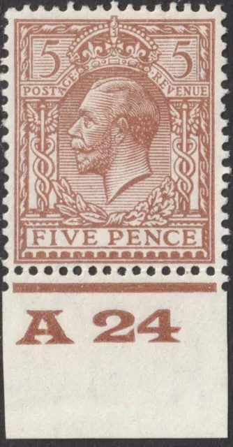 SG 425 5d Brown N40 (1) Wmk Block Cypher A 24 Imp Control very fine & fresh LMM