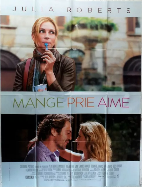 Affiche cinéma MANGE, PRIE, AIME Julia Roberts Javier Bardem 120 x 160 cm