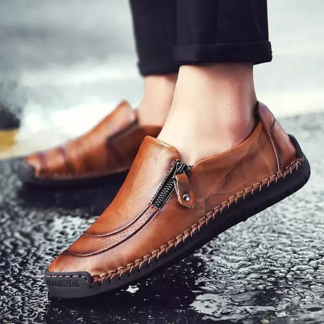 CASUAL MOCCASINS MENS Leather Driving Loafers Dress Shoes Us New Slip ...