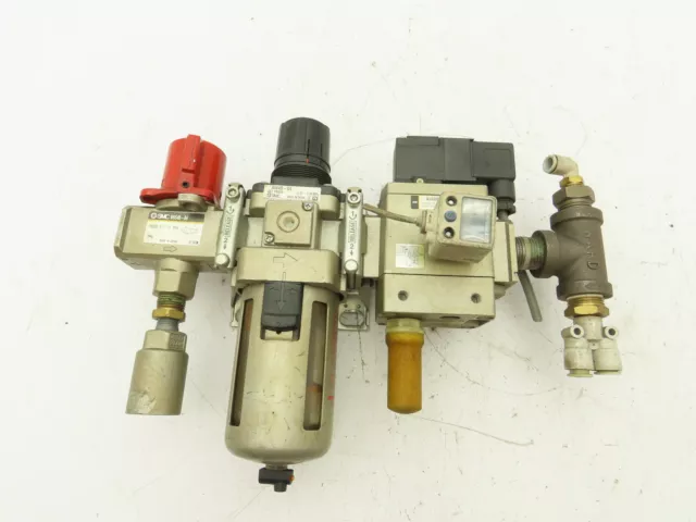 SMC AW40-04 Compressed Air Line Filter Regulator Soft Start Valve Combo 24VDC