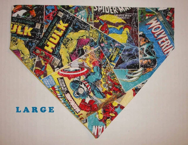 Marvel Thor Wolverine Spiderman Captain America Over Collar Slide On Dog Bandana