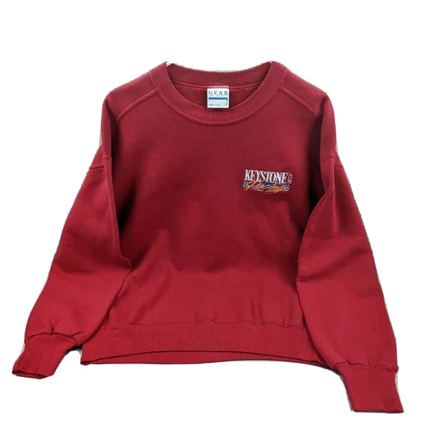Vintage Keystone Beer Racing Gear For Sports Red Sweatshirt Large Made In USA