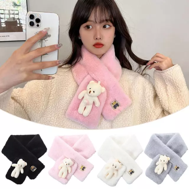 Fashion Women WinterCross Scarves Neck Warmers Cute Shawls Scarves Plush K0T9