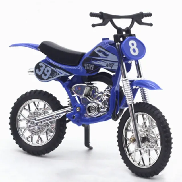 1 Simulé Alliage Motocross Moto Modèle Jouet Maison Décor Enfants Jouets Bleu