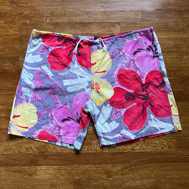 VTG Original JAMS Surf Line Hawaii Board Shorts Unisex 42" Floral Habiscus Beach