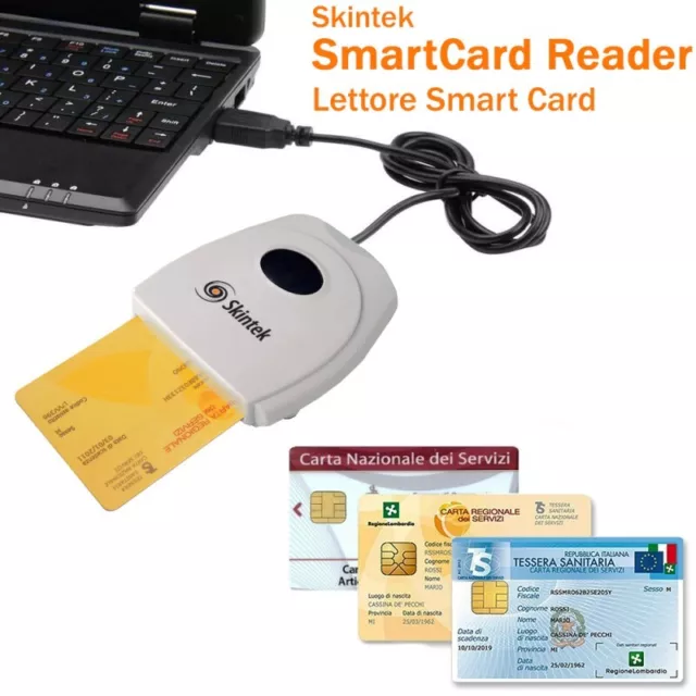 CARD READER LETTORE Smart Card Home Banking Firma Digitale Usb Skintek- EUR  12,92 - PicClick IT