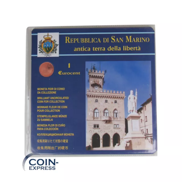 *** 1 Cent Münze San Marino 2004 Antica Terra della Liberta im Folder KMS ***