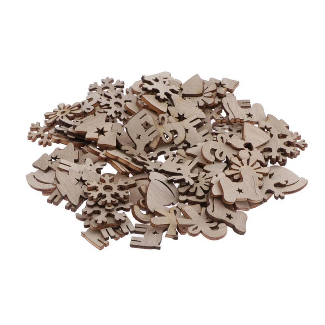 100 Stücke Naturholz Weihnachten Thema DIY Handwerk Charms Anhänger Hirsch