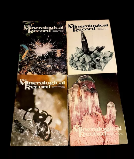 Mineralogical Record Magazine 1970 Vol One All 4 Issues Complete Mineralogy
