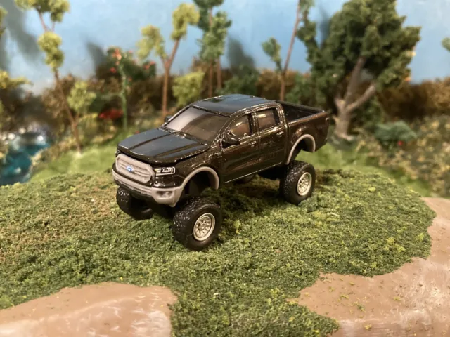 2019 Ford Ranger  Lifted 4x4 Truck 1/64 Diecast Custom Off Road Matchbox