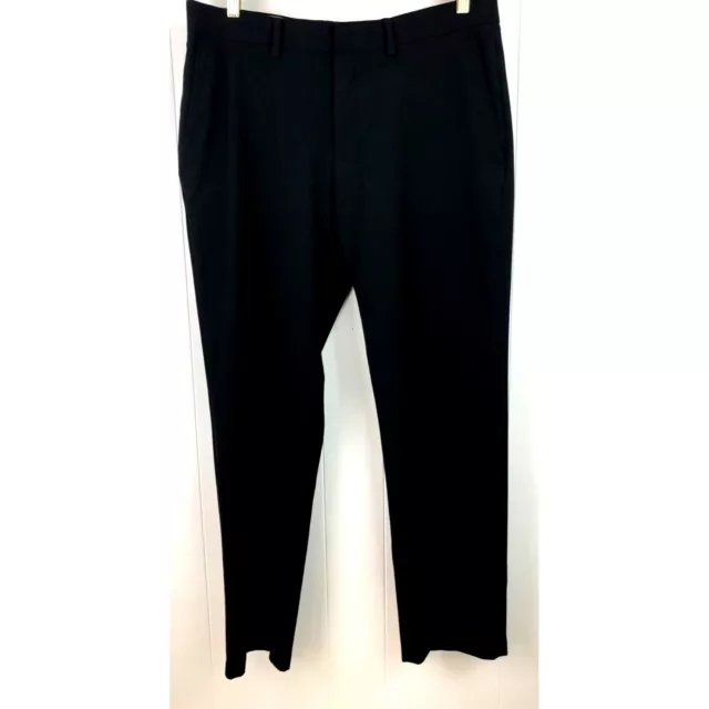 J M Haggar Men’s 30 X 30 Slim Fit Flat Front Dress Pants Black