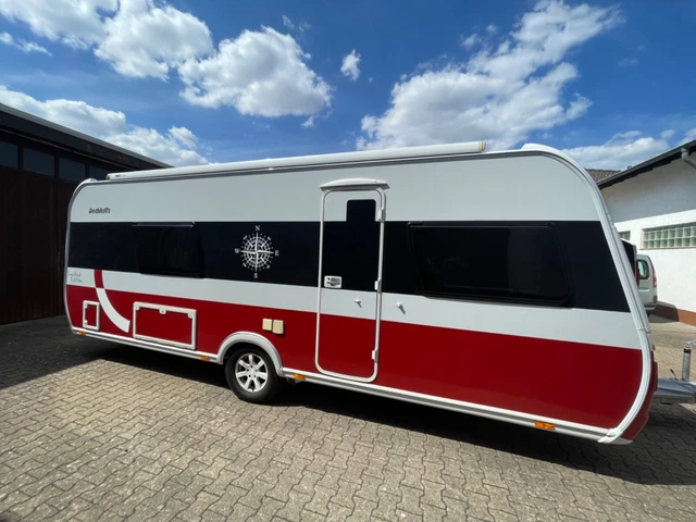 Wohnwagen Dethleffs Nomad 560 RET Einzelbetten, Dusche, Klimaanlage, Vorzelt etc