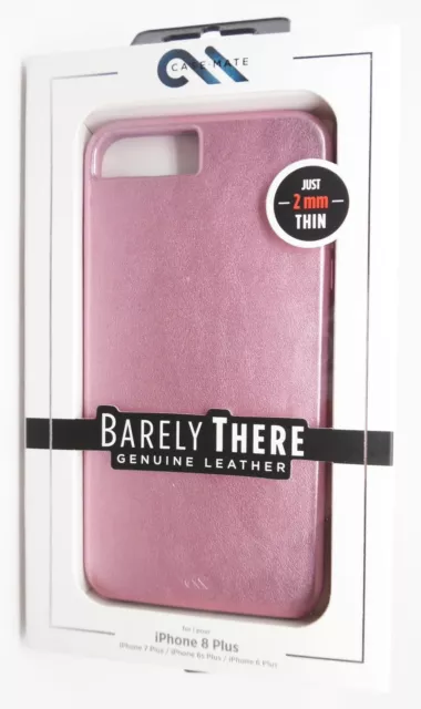 Case-Mate Barely There Genuine Leather 2mm Thin Case for iPhone 8 Plus/7+ (Pink)