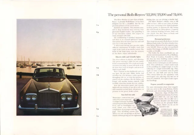 Personal Rolls-Royce $19,600 $22,200 $31,600 ad 1970