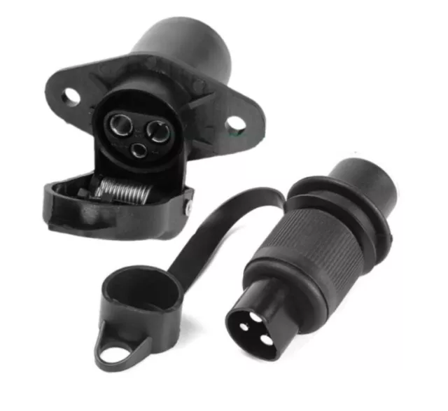 Anhänger Traktor Stecker Steckdose 3-polig nach DIN 72575 + DIN 9680 6-24 Volt N