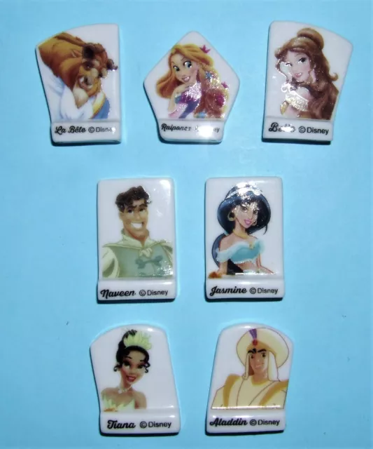 Série complète de 7 fèves Disney princes et princesses