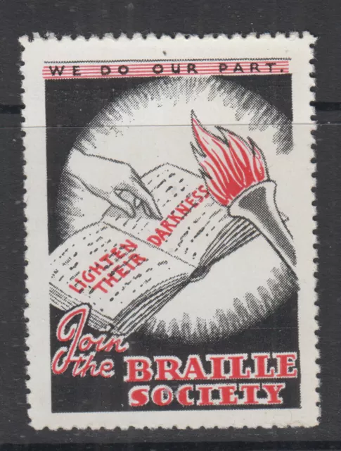 Australia c1960s (-) Join the BRAILLE SOCIETY -Australian usage-Cinderella-MUH