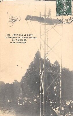 Cpa 94 Joinville Le Pont Le Plongeon De La Mort Execute Par Vaissade 1907 Velo