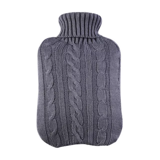 2L Hot Water Bottle Winter Warm Natural Rubber Bag Relaxing Warmer and COVER 2