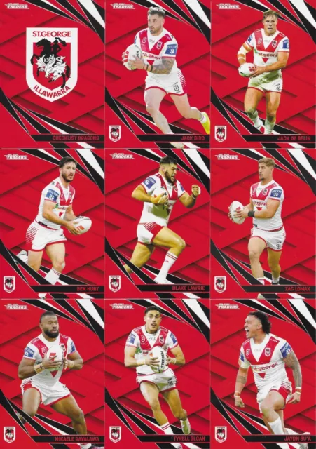 2024 NRL Traders St George Illawarra Dragons COMPLETE team set