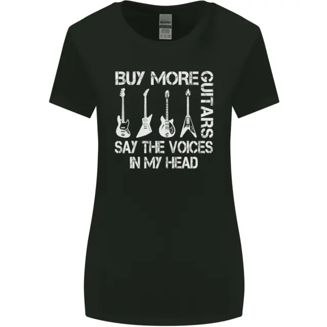 Buy More Guitars Say the Voices Funny T-shirt donna taglio più largo