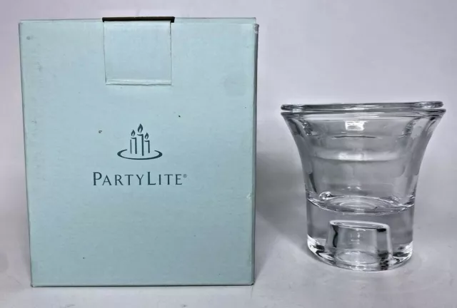 PartyLite Clarity Votive/Taper/Tealight Holder Retired NIB P11C/P9223