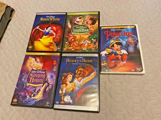 Disney Classic DVD Lot Pinocchio Junngle Book Snow White Sleeping Beauty