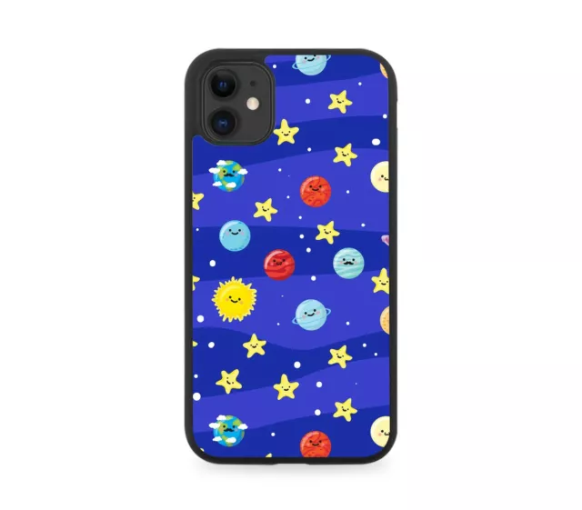 Custodia telefono in gomma spaziale cartone animato pianeti bambini stelle universo colorato G584